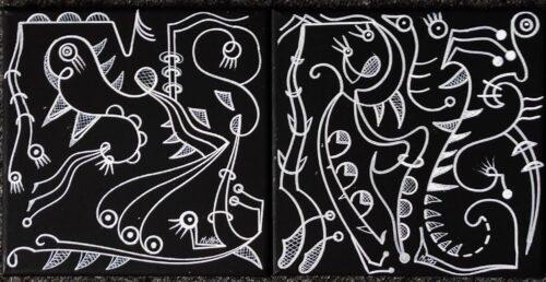 1-Esq - A semente que se fez corpo.  2-Drt - O guardião dos simbolos.